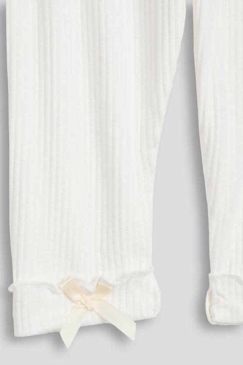 Leggings with bows - white