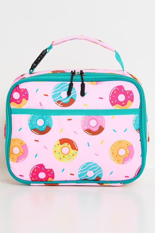 Donut all-over-print lunch bag - pink/turquoise