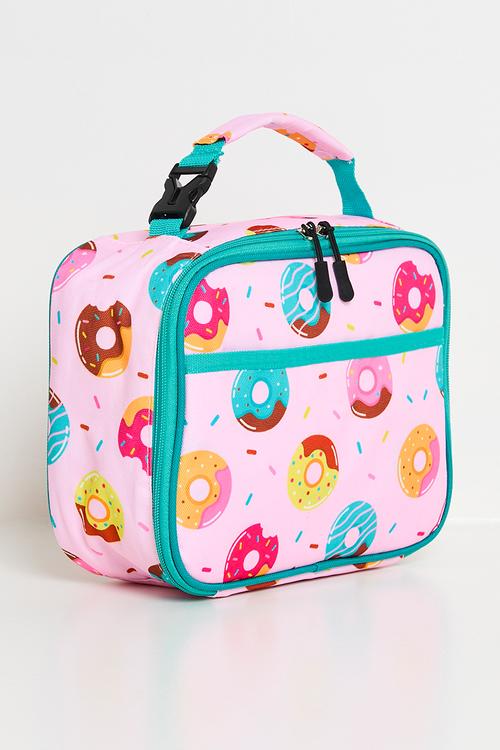 Donut all-over-print lunch bag - pink/turquoise