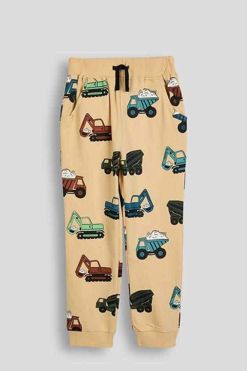 Printed joggers - wheat brown/trucks