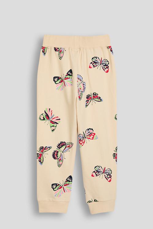 Printed joggers - barley white/butterflies