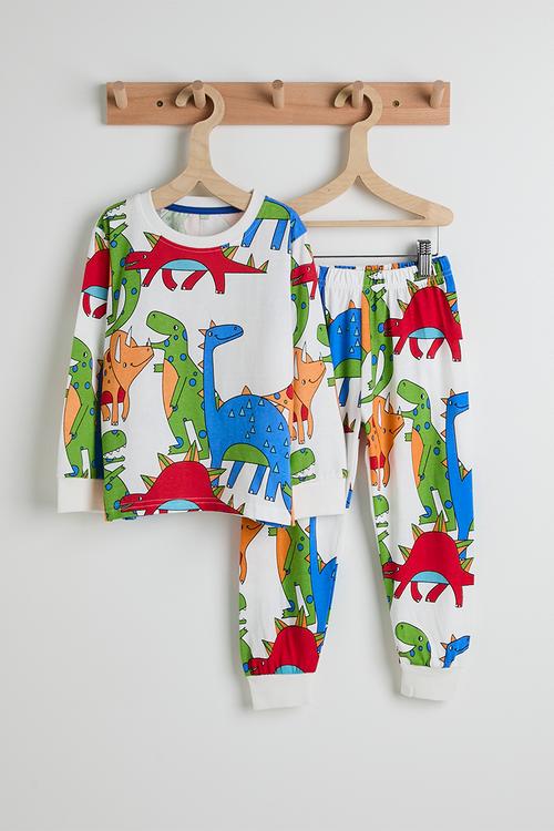 Pj set - off white/dino aop
