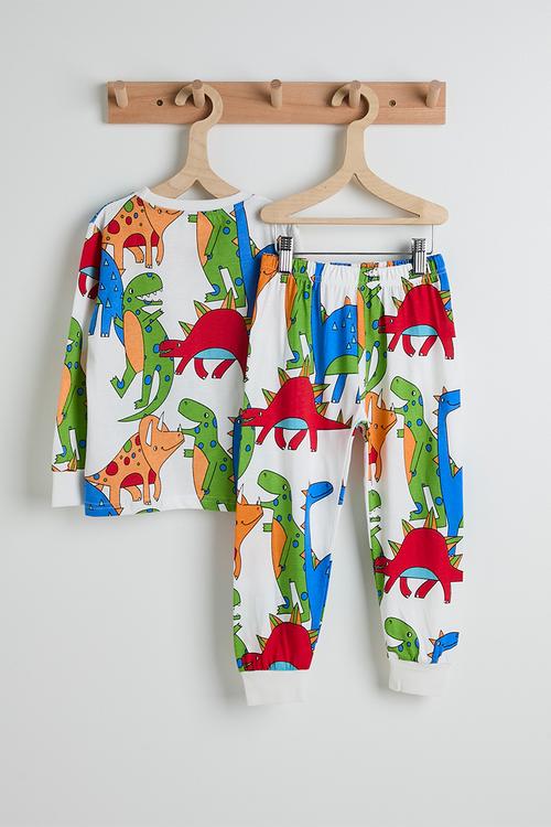 Pj set - off white/dino aop