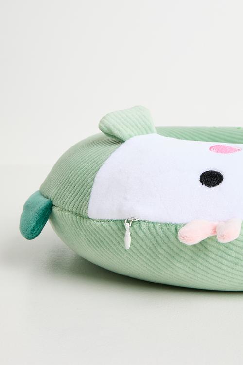 Soft corduroy neck pillow - green fish