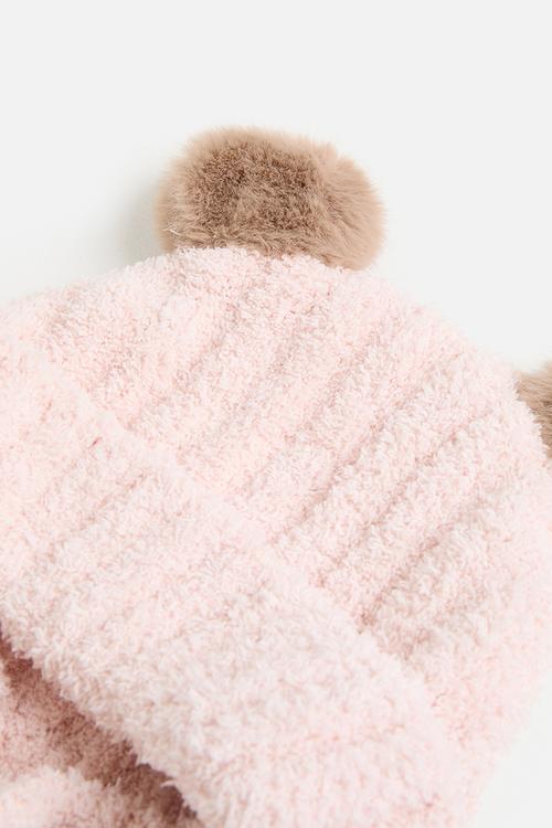Trapper beanie - pastel pink