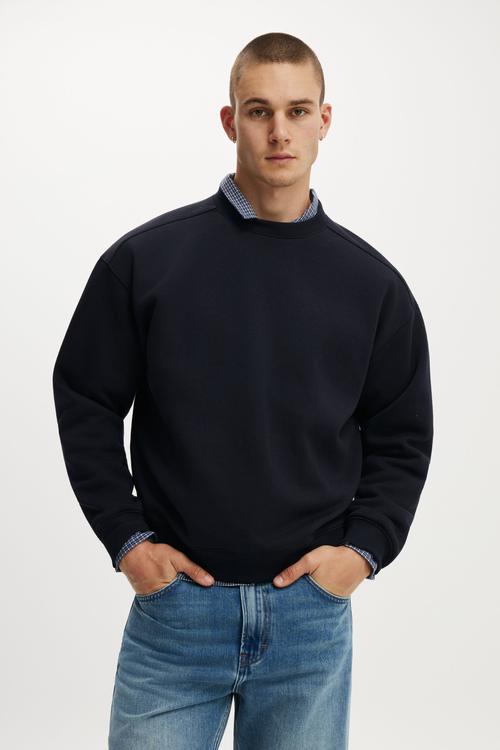 Box Fit Crew Sweater - Ink Navy