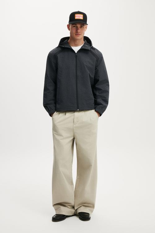 Hooded Spray Jacket - Slate Check