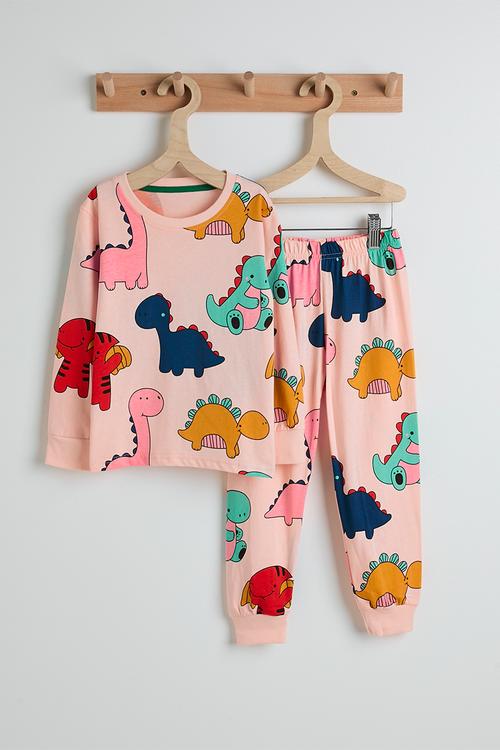Pj set - pink/dino multi