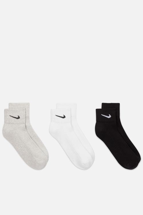 Nike cushioned ankle socks 3pk - grey/white/black
