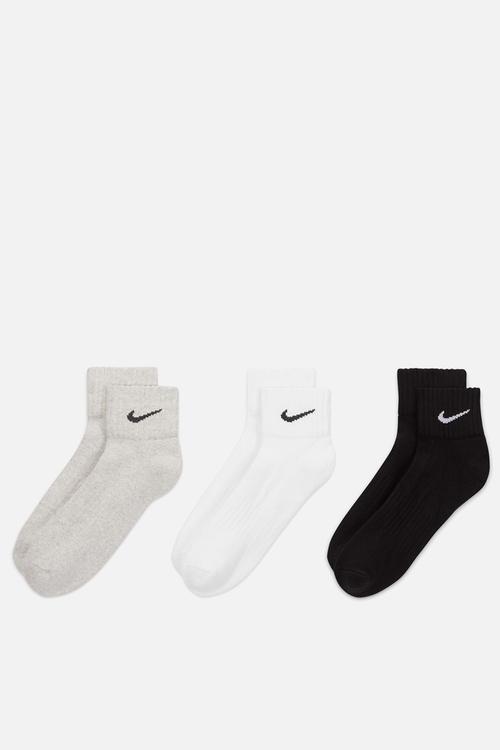 Nike cushioned ankle socks 3pk - grey/white/black