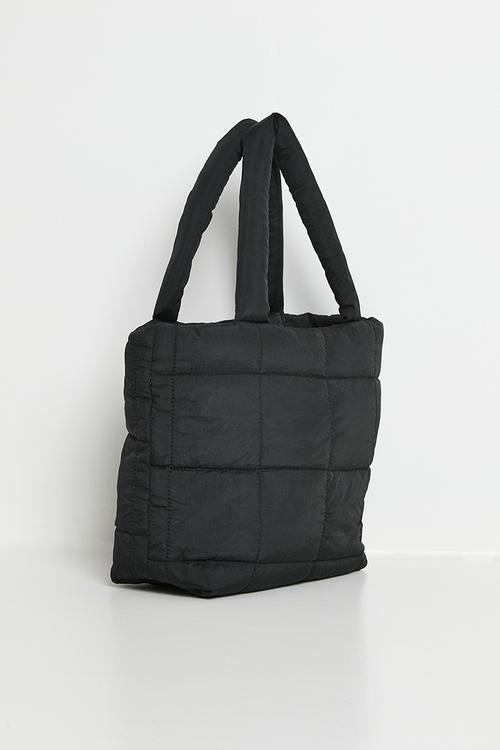 Quilted shopper bag - black