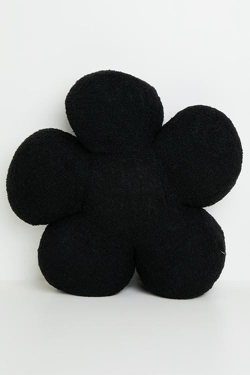 Super soft flower cushion - black/white