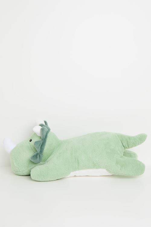 Super soft plush dino cushion - light green