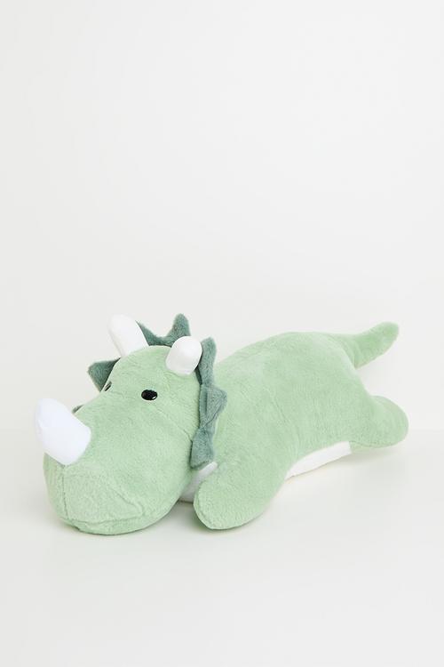 Super soft plush dino cushion - light green