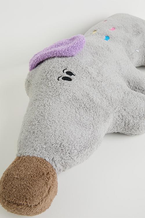 Plush dog pillow - grey/multi