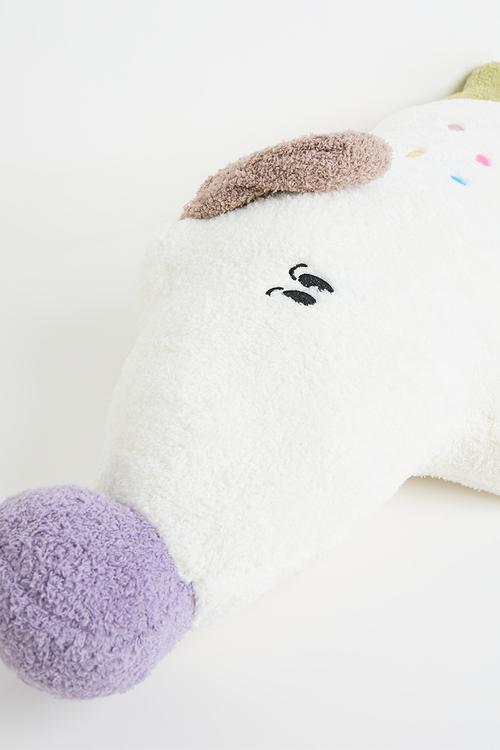 Plush dog pillow - white/multi