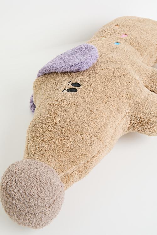 Plush dog pillow - light brown/multi