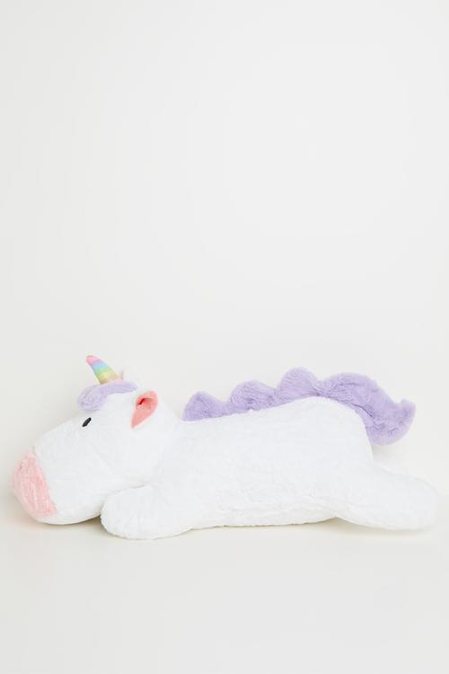 Super soft plush unicorn cushion - white/lilac