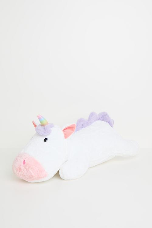 Super soft plush unicorn cushion - white/lilac