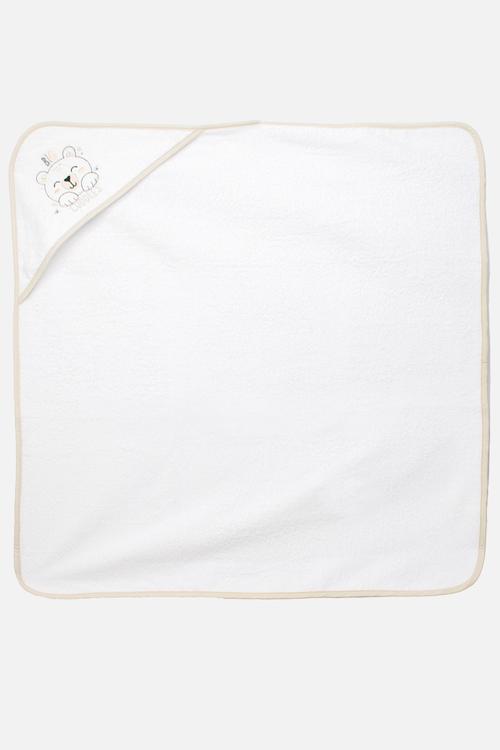 Bear Baby Hooded Towel - white