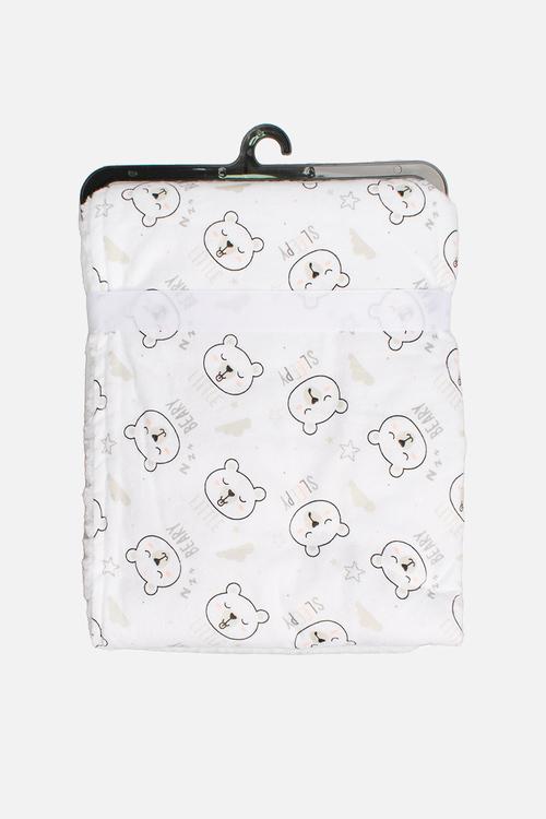 Bear Sherpa Throw - white
