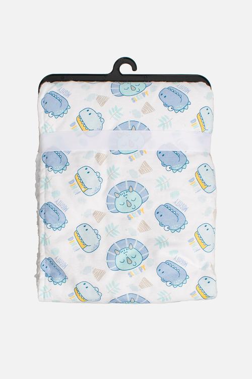 Dino Sherpa Throw - blue
