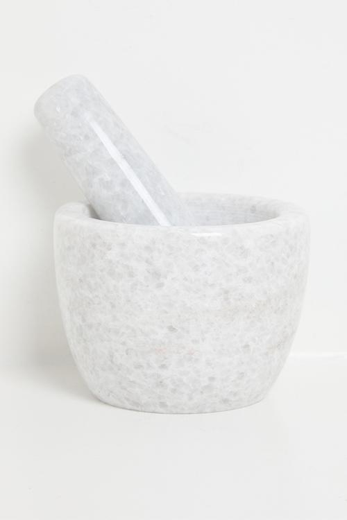 Lia marble pestle & mortar - White