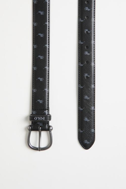 Ava  Belt - Black & Grey Monogram