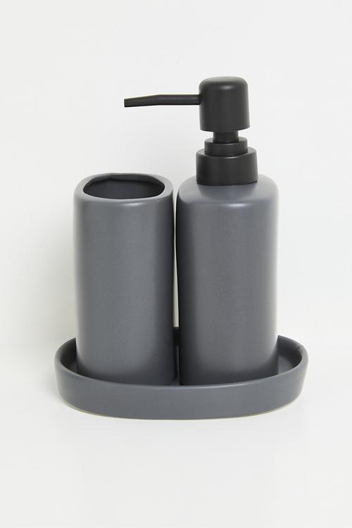 Apollo 3pc bathroom acc set - Grey
