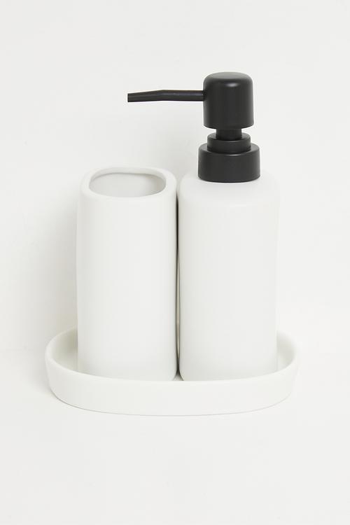 Apollo 3pc bathroom acc set - White