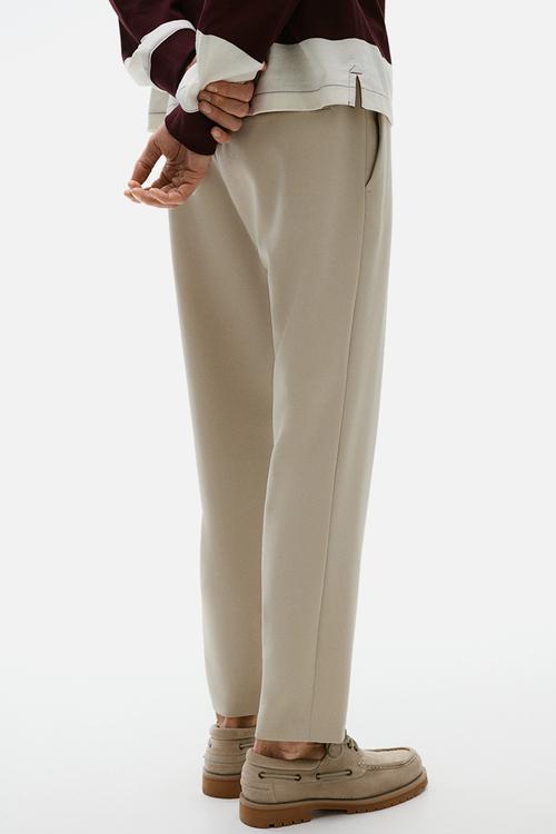 Slim fit cropped trousers - light beige