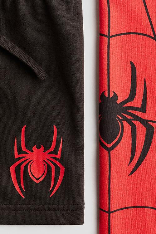 2-piece printed set - black/spider-man