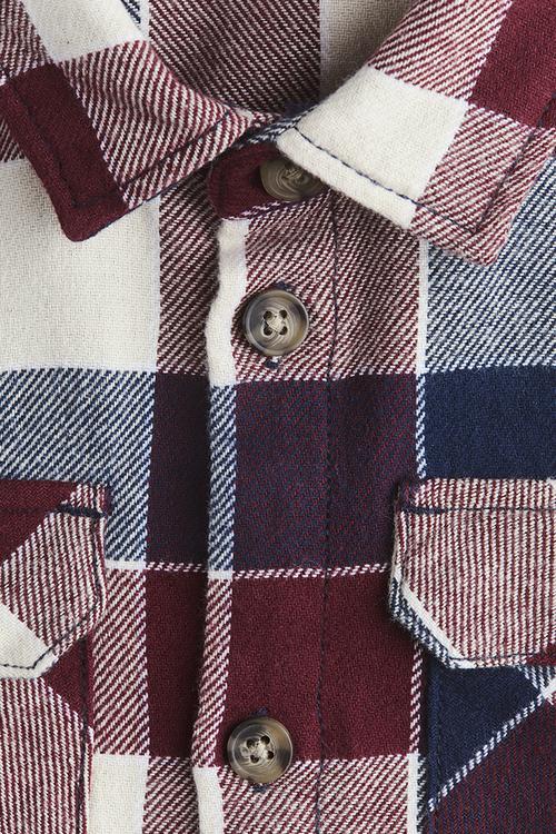 Oversized shirt - dark red checked