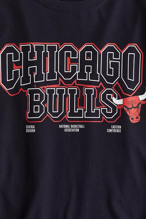 Print-motif cotton t-shirt - navy blue chicago bulls
