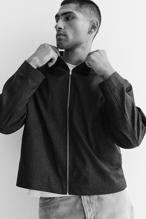 Regular fit jacket - black