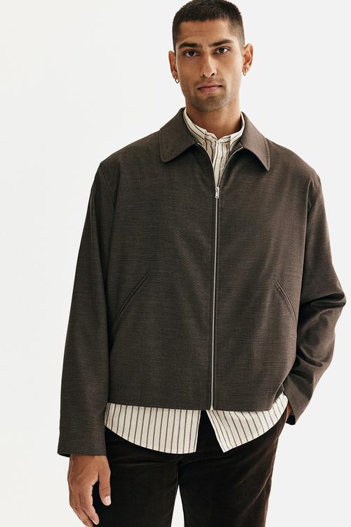 Car coat - dark brown checked - 1296077001