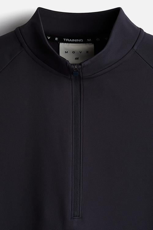 Zip-top midlayer sports top with thermomove™ - grey