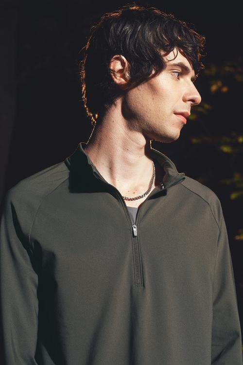 Zip-top midlayer sports top with thermomove™ - dark green