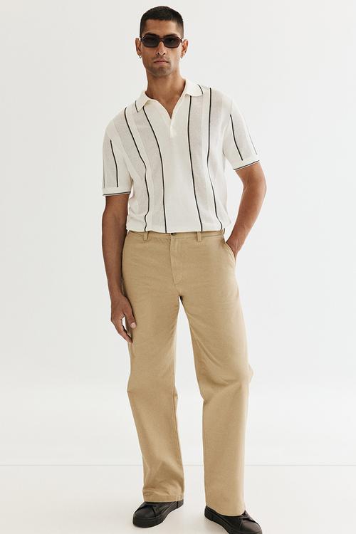 Regular fit polo shirt - white striped