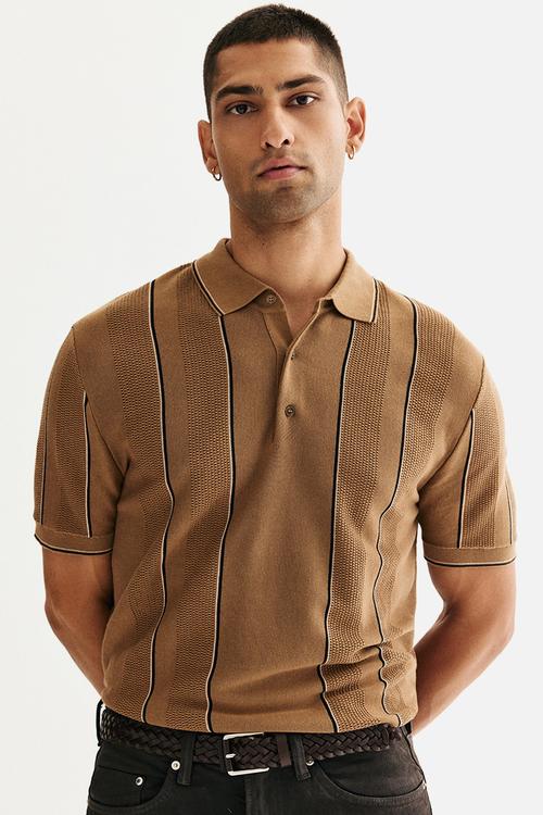 Regular fit polo shirt - dark beige