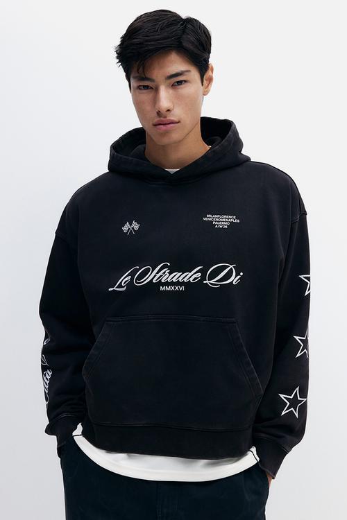 Loose fit hoodie - black/paris - 1296251002