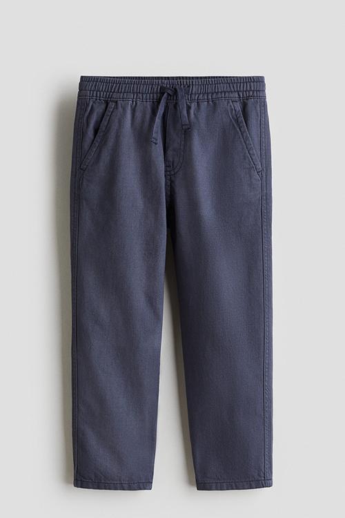 Cotton twill trousers - dark dusty blue