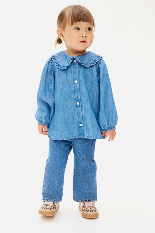 Collared blouse - denim blue