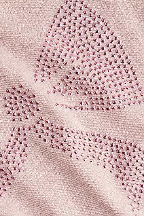 Print-motif cotton t-shirt - dusty pink bow