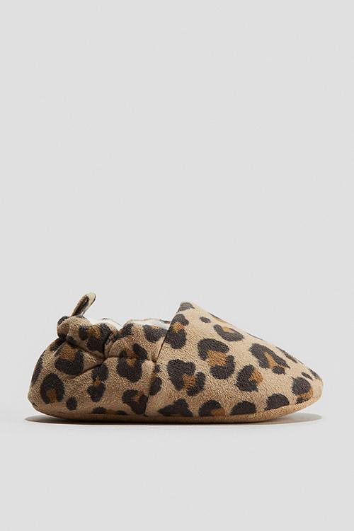 Soft slippers -  beige/leopard print