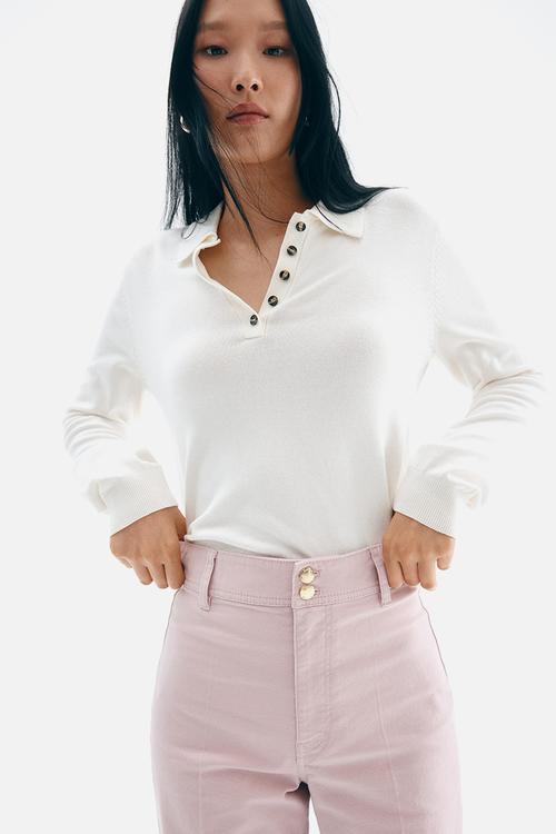 Canvas trousers - light pink