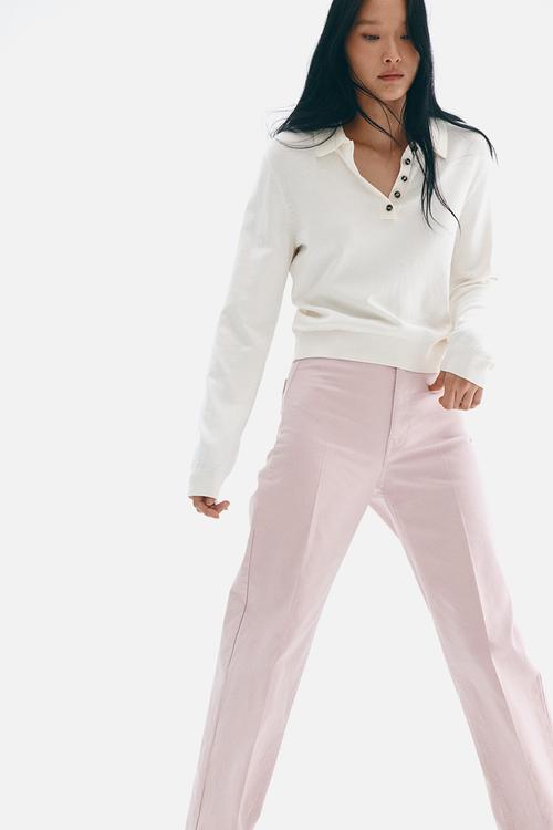 Canvas trousers - light pink
