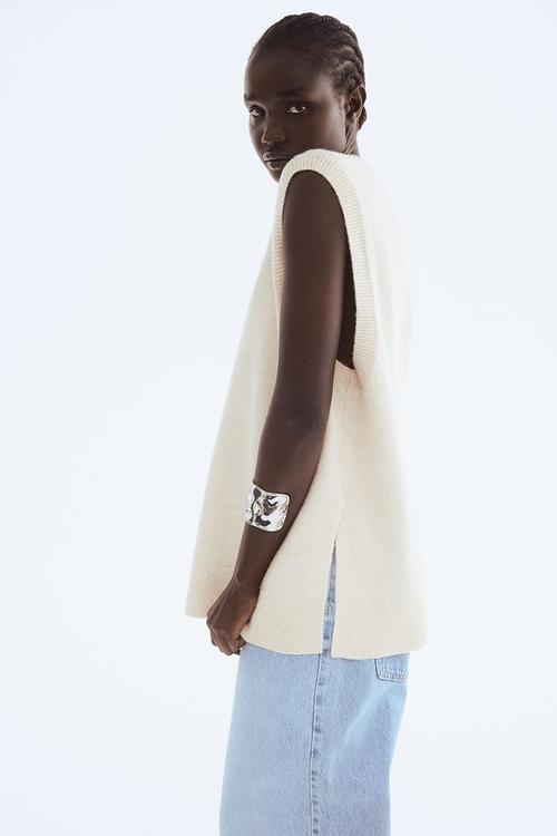 Sweater vest - light beige marl