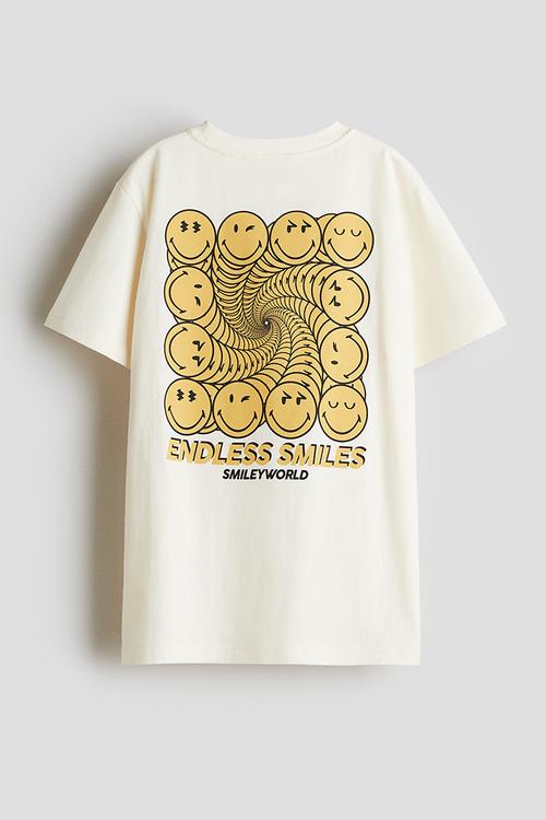 Printed t-shirt - cream/smileyworld®