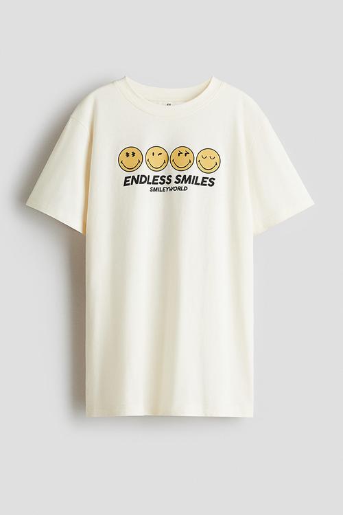Printed t-shirt - cream/smileyworld®